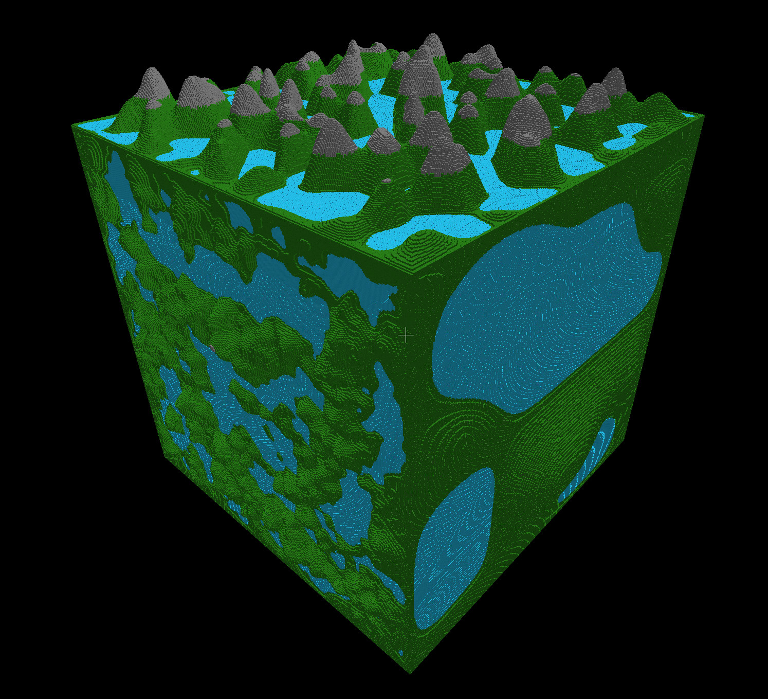 A procedurally generated cube world.